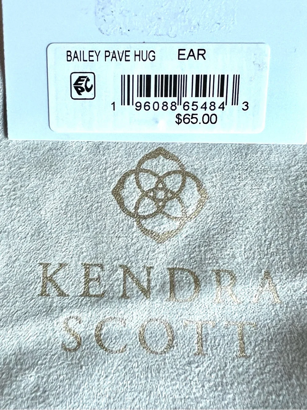 Kendra Scott Bailey Gold Pave Huggie Earrings in White Crystal